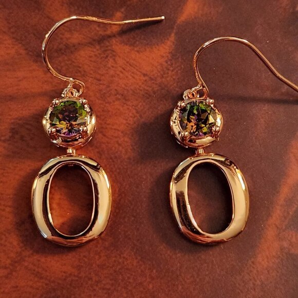 JTV Timna Collection Quartz Copper Dangle Earrings - Picture 1 of 6